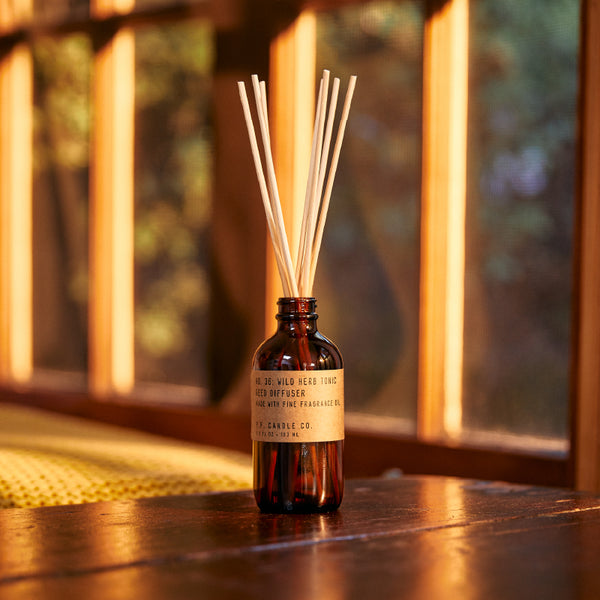 CB2 - December Catalogue 2019 - P.F. Candle Co. Teakwood and Tobacco Reed  Diffuser