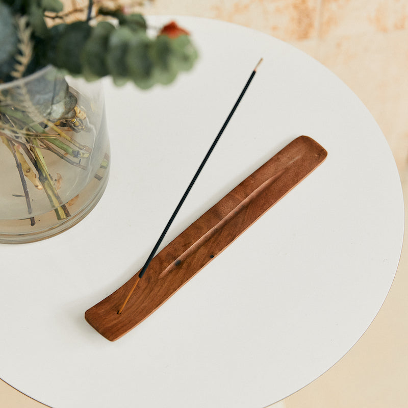 P.F. Candle Co. Rustic Wood Incense Holder - Product - Handmade from sustainably harvested woods, our rustic incense burner adds a warm, natural touch to any space