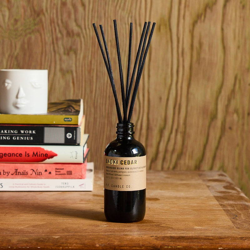 P.F. Candle Co. Enoki Cedar Alchemy Reed Diffuser - Lifestyle