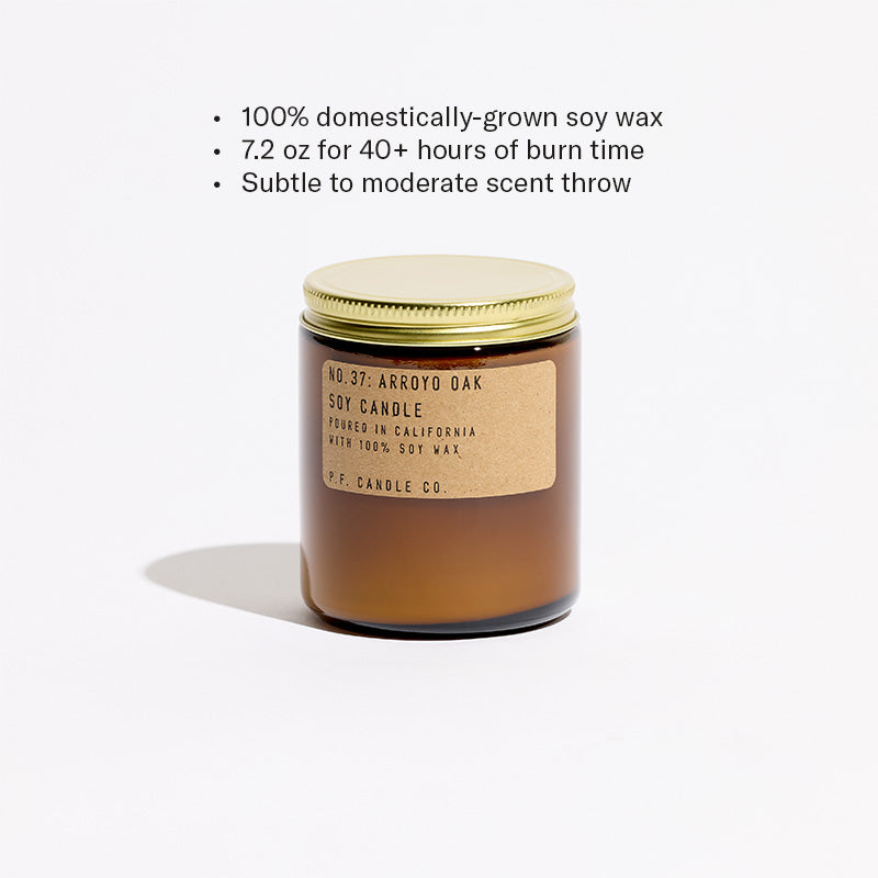 100% domestically-grown soy wax, 12.5 oz for 60+ hours of burn time, subtle to moderate scent throw