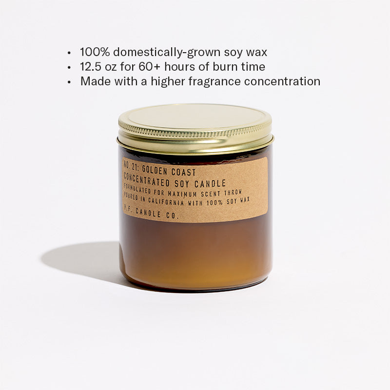 100% domestically-grown soy wax, 12.5 oz for 60+ hours of burn time, Made with a higher fragrance concentration 