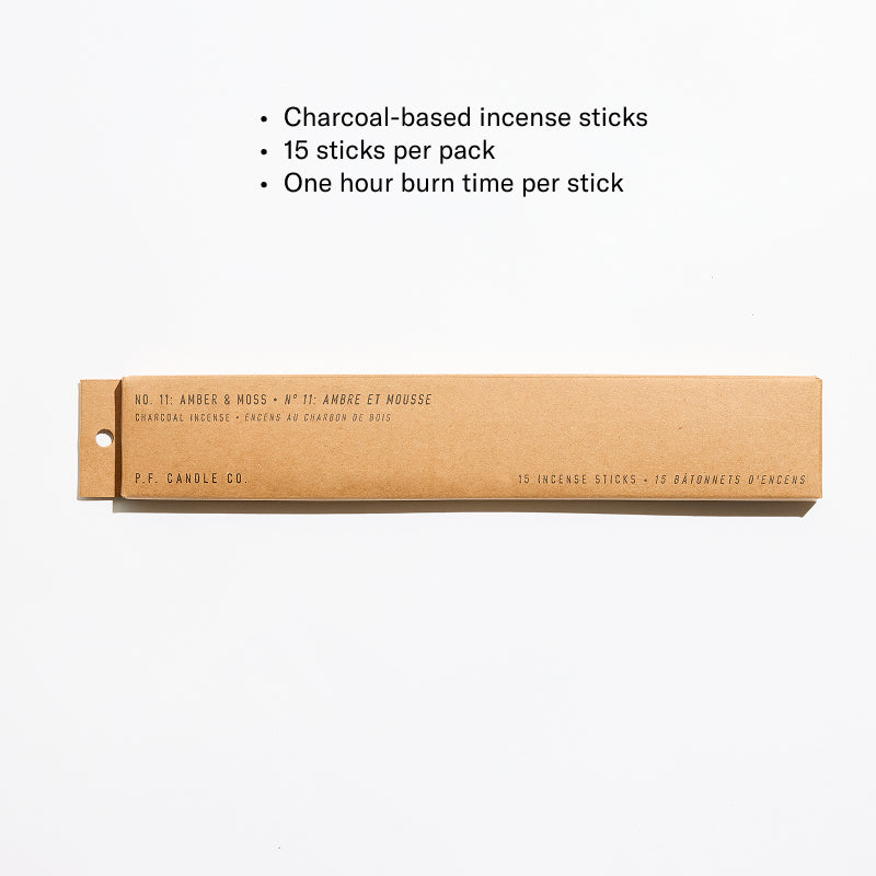 Charcoal-based incense sticks, 15 sticks per pack, One hour burn time per stick