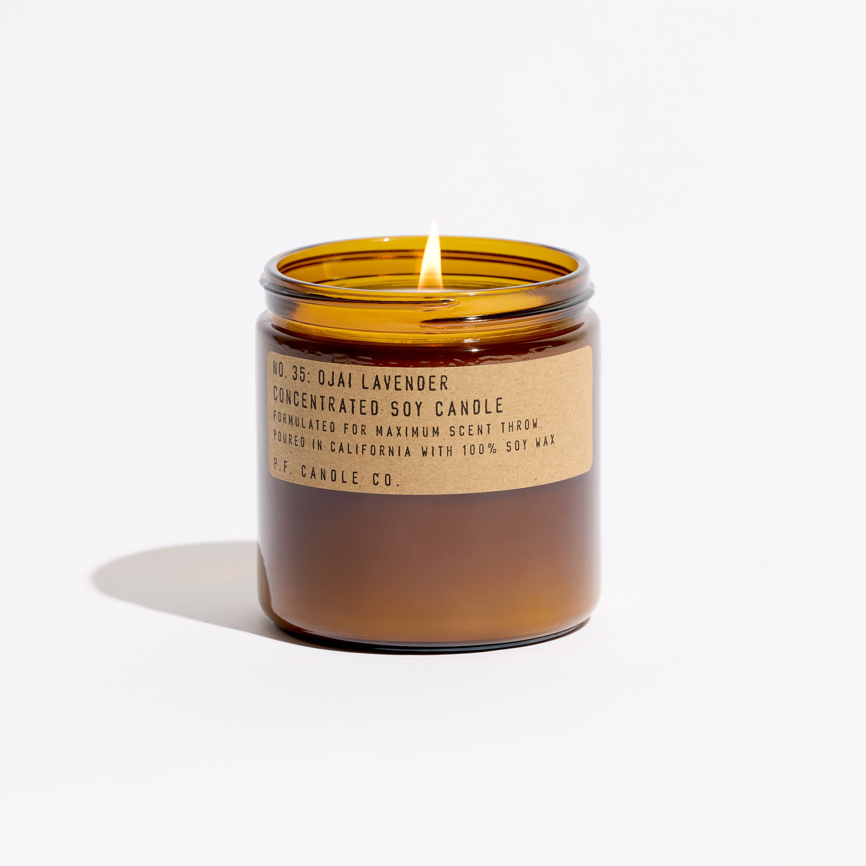 pf candle co no. 35 ojai lavender concentrated large soy candle front profile ecomm product shot