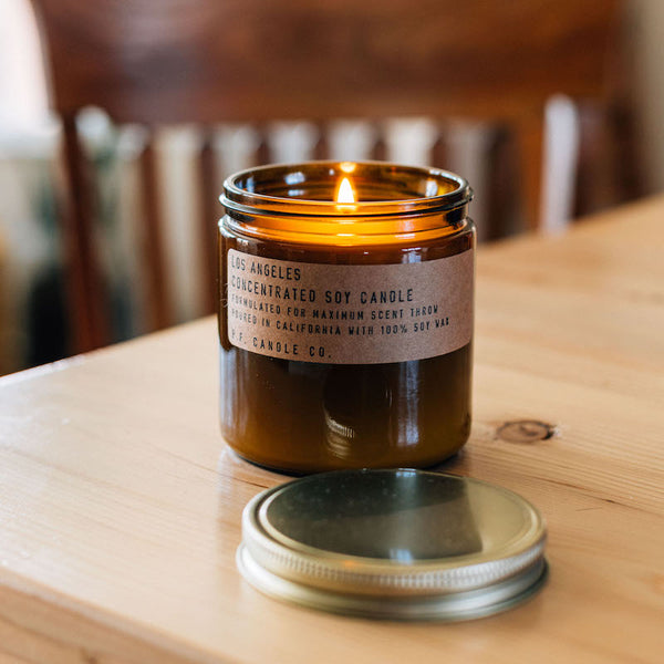 P.F. Candle Co. Los Angeles Large Concentrated Candle -  Lifestyle - Overgrown bougainvillea, canyon hiking, epic sunsets, city lights. Redwood, lime, jasmine, and yarrow.