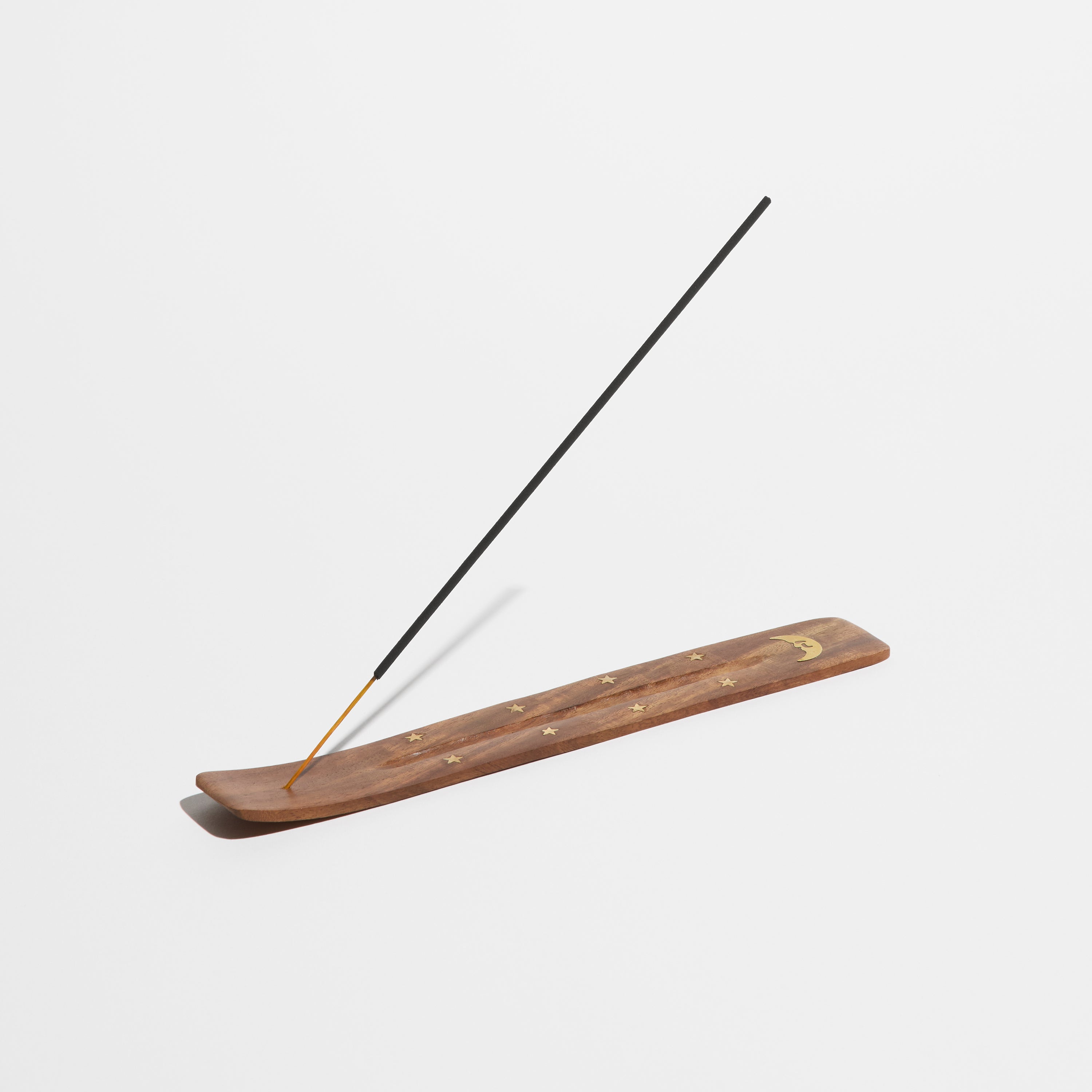 Brass Inlay Wood Incense Holder