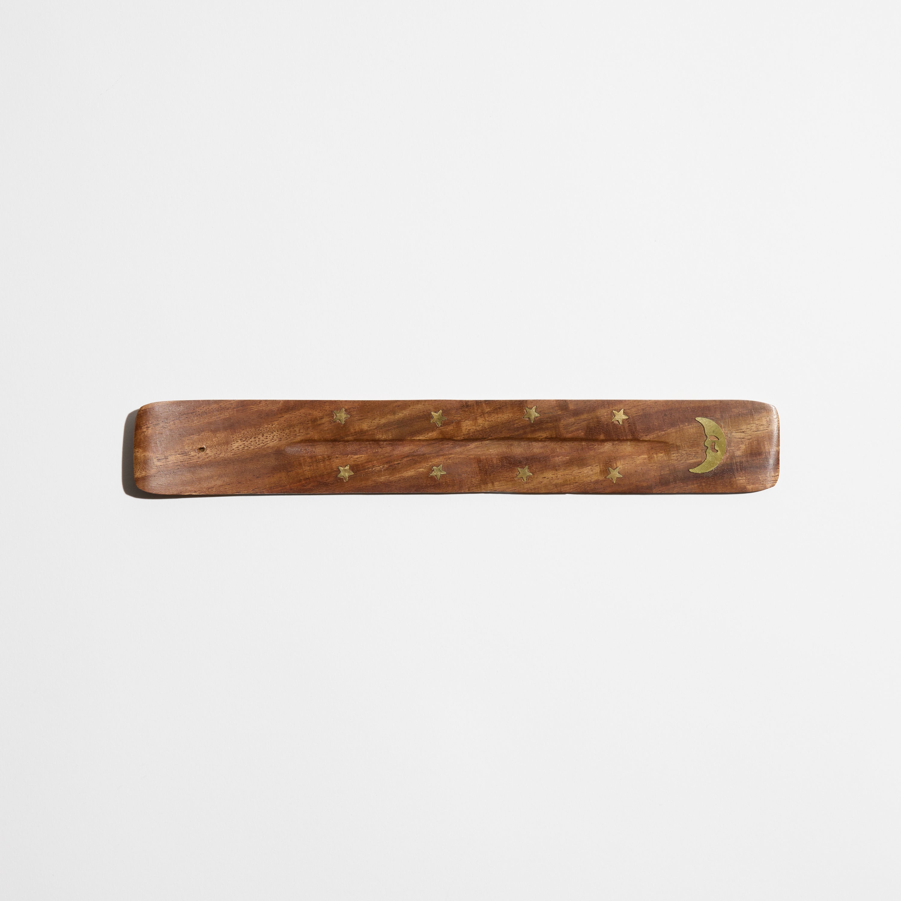 Brass Inlay Wood Incense Holder