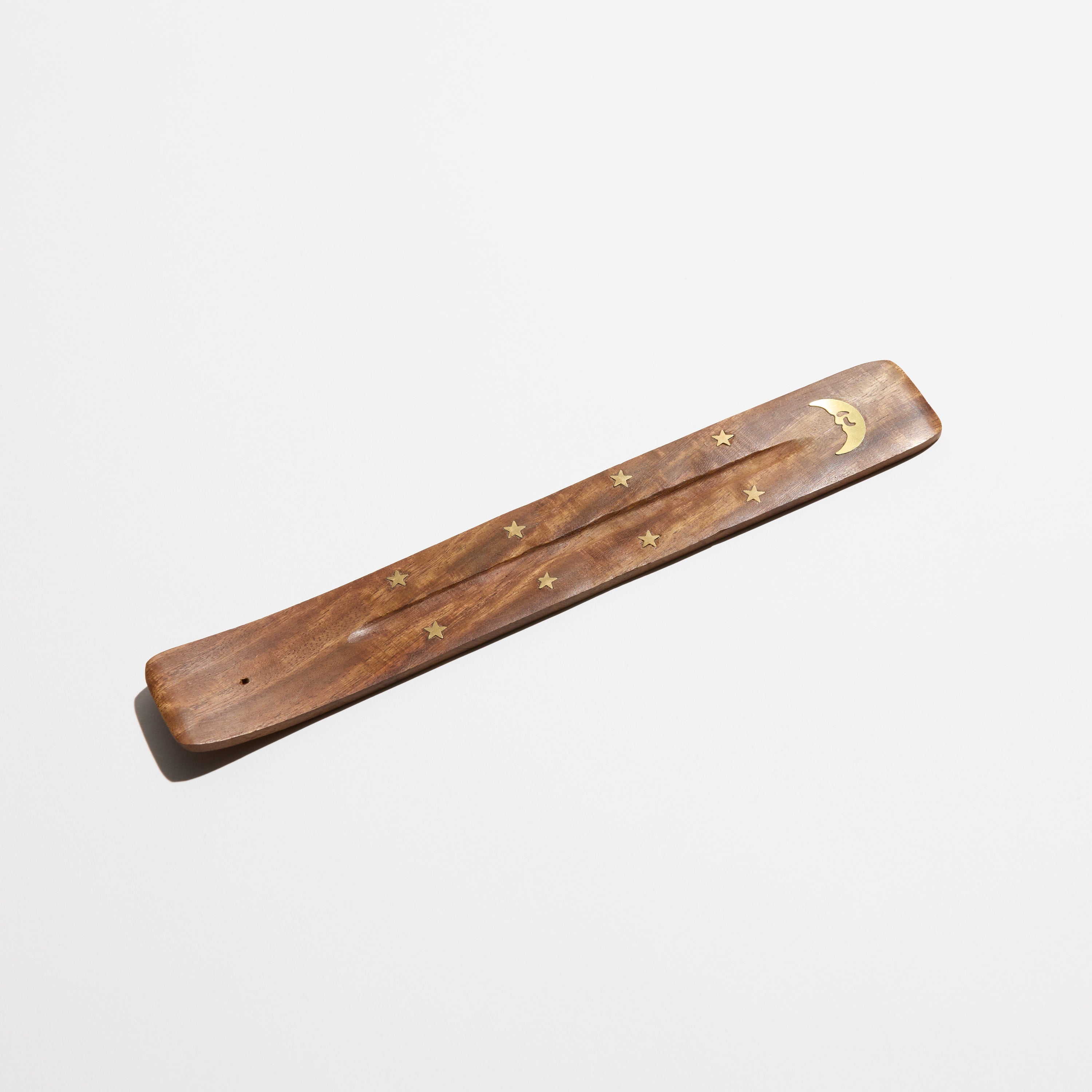 Brass Inlay Wood Incense Holder