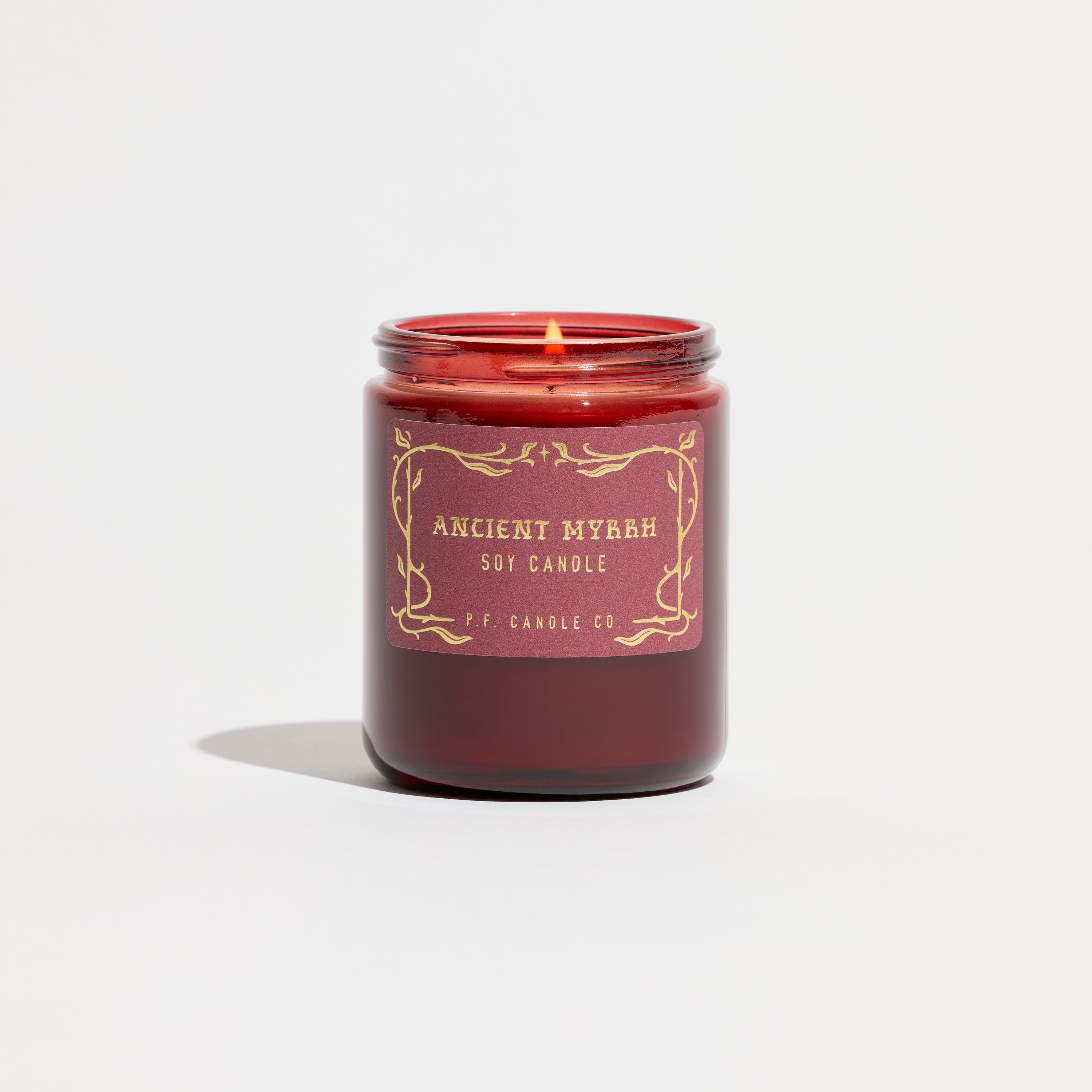 pf candle co equinox collection ancient myrrh standard soy candle front profile ecomm product shot