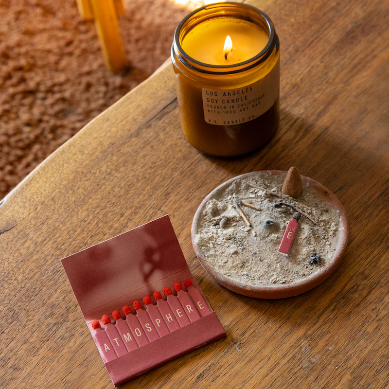 P.F. Candle Co. Branded Matchbook - Lifestyle2 - Each contains 20 matches in a decorative book.