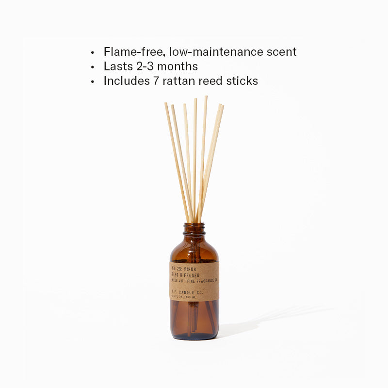Flame-free, low-maintenance scent, Lasts 2-3 months, Includes 7 rattan reed sticks