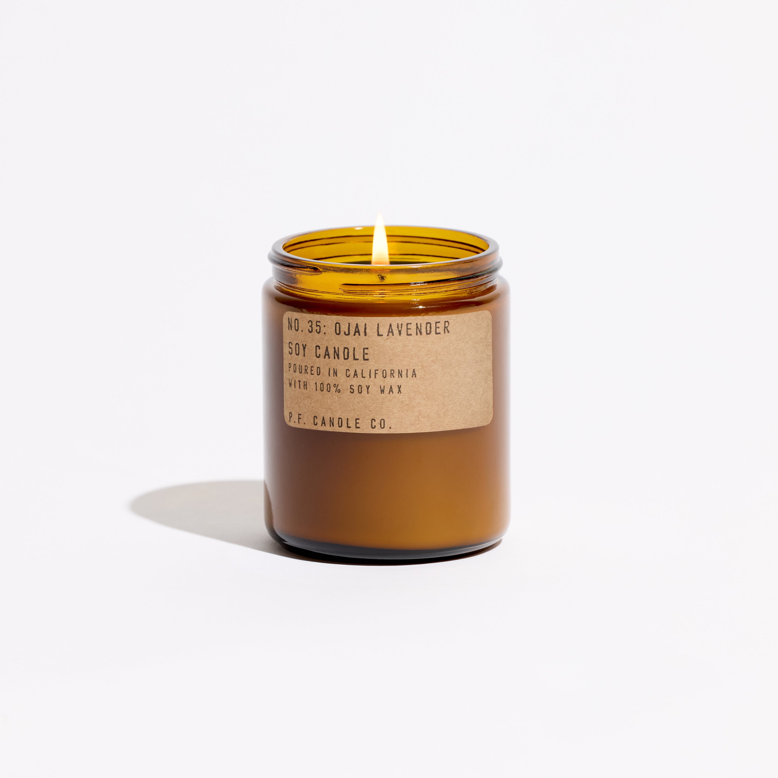 pf candle co no. 35 ojai lavender standard soy candle front profile ecomm product shot