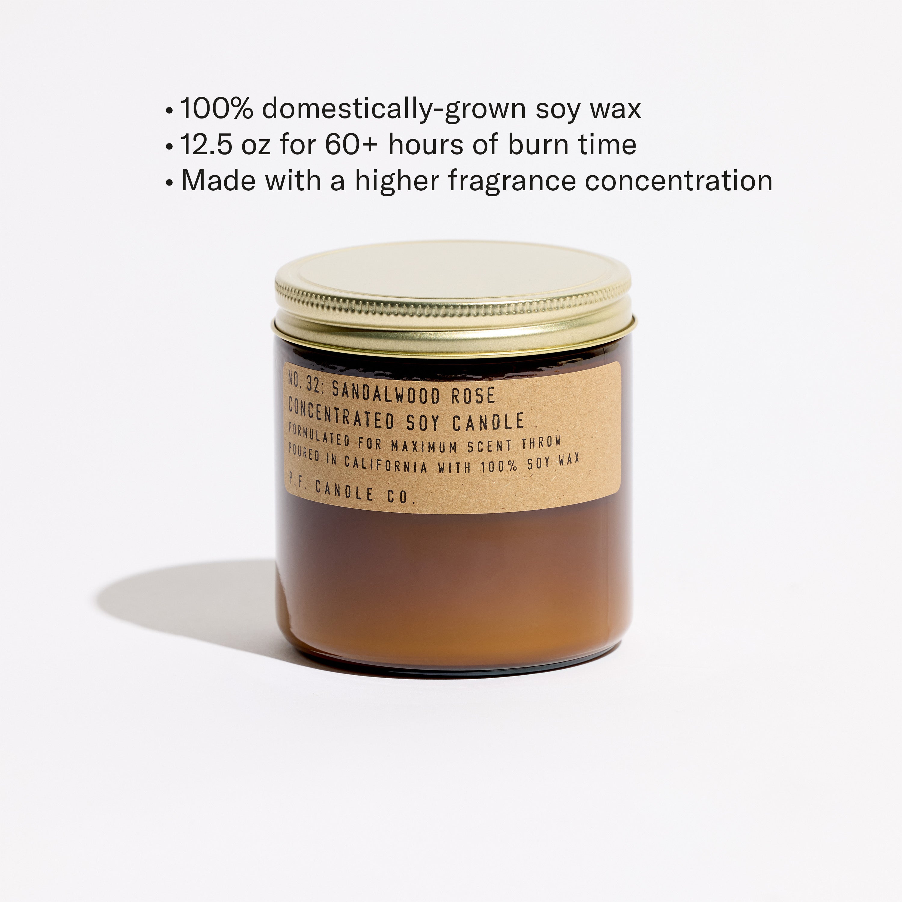 P.F. Candle Co. Sandalwood Rose Soy Wax Candle - Thumbnail 5