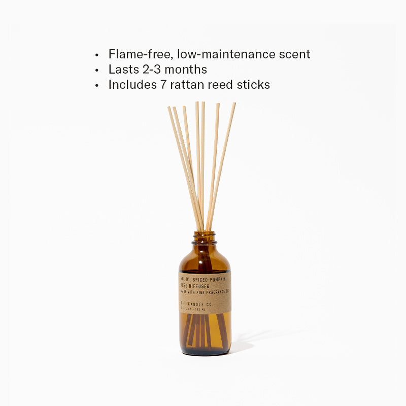 Flame-free, low-maintenance scent, Lasts 2-3 months, Includes 7 rattan reed sticks
