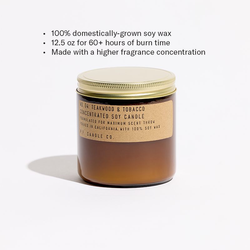100% domestically-grown soy wax, 12.5 oz for 60+ hours of burn time, Made with a higher fragrance concentration