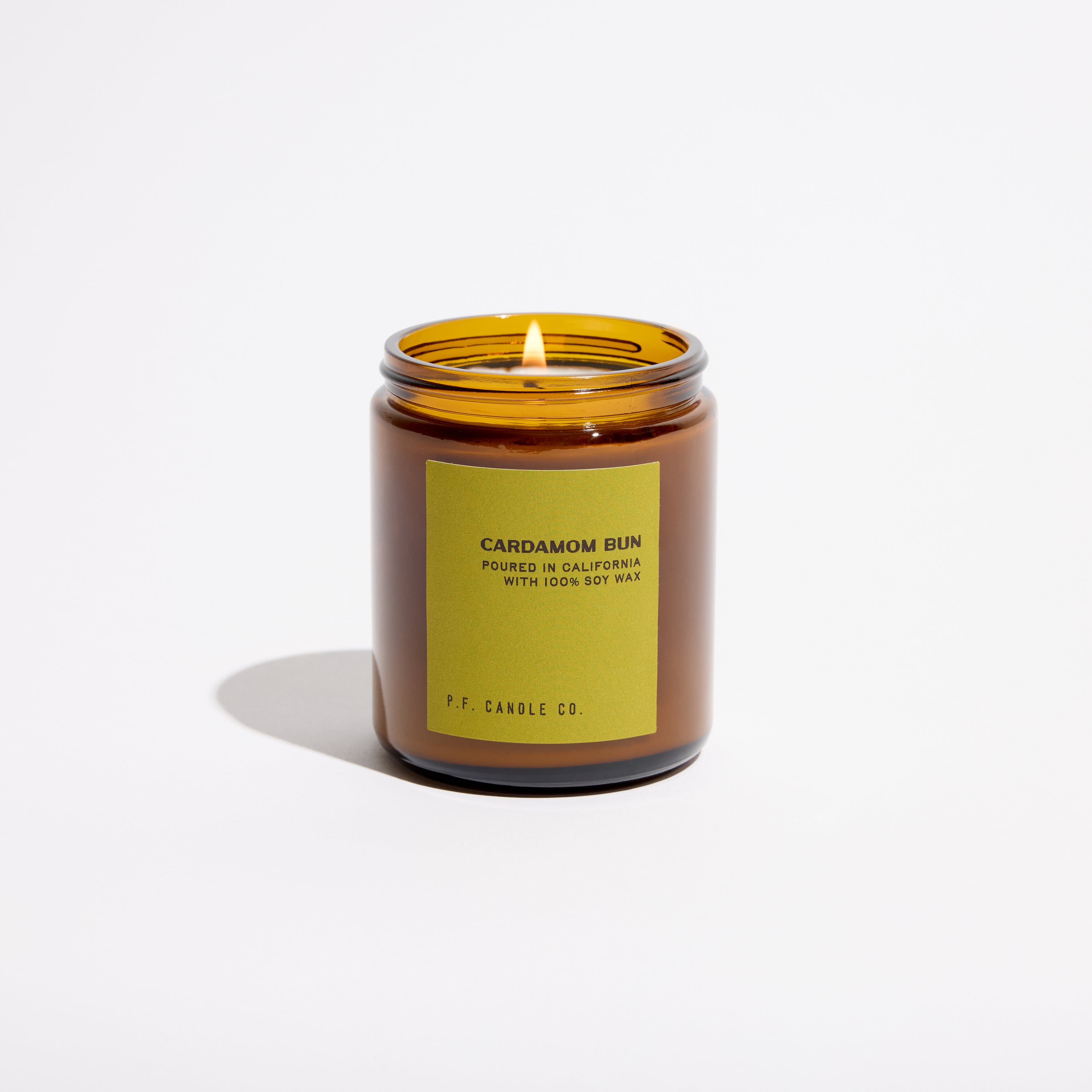 pf candle co Cardamom Bun standard soy candle front profile ecomm product shot