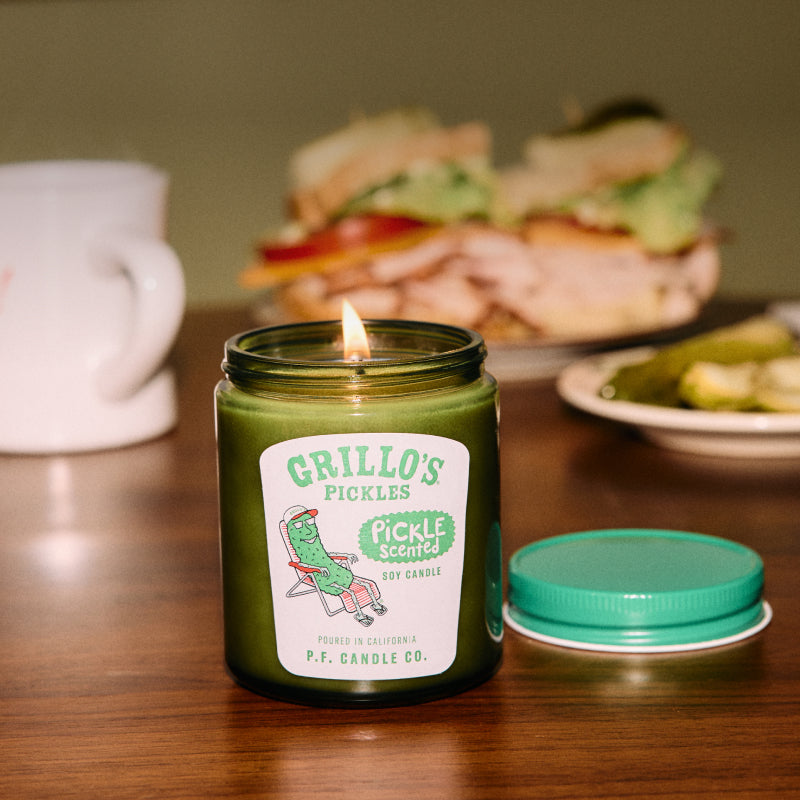 new grillos pickles x pf candle co collaboration 