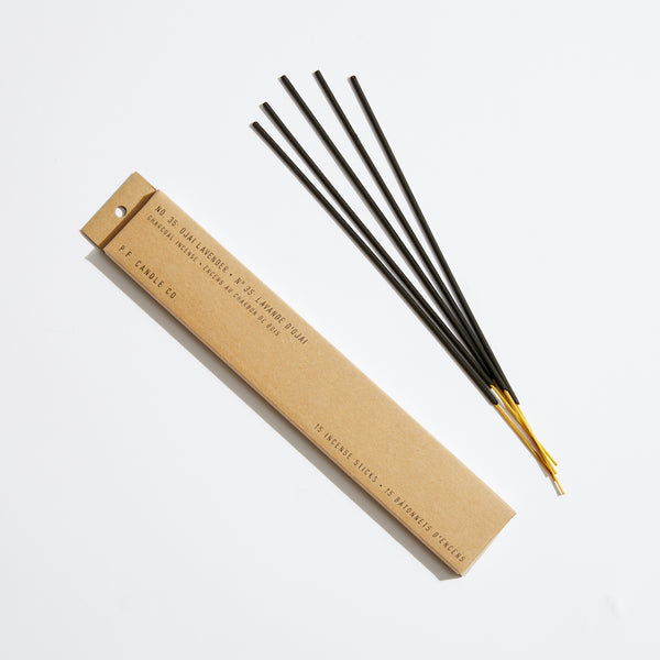 P.F. Candle Co. LA - Ojai Lavender Classic Scented Incense Sticks - Product - Our charcoal-based Incense is hand-dipped in our studio and packaged in kraft boxes